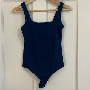 Abercrombie & Fitch Blue Sleeveless Fitted Bodysuit